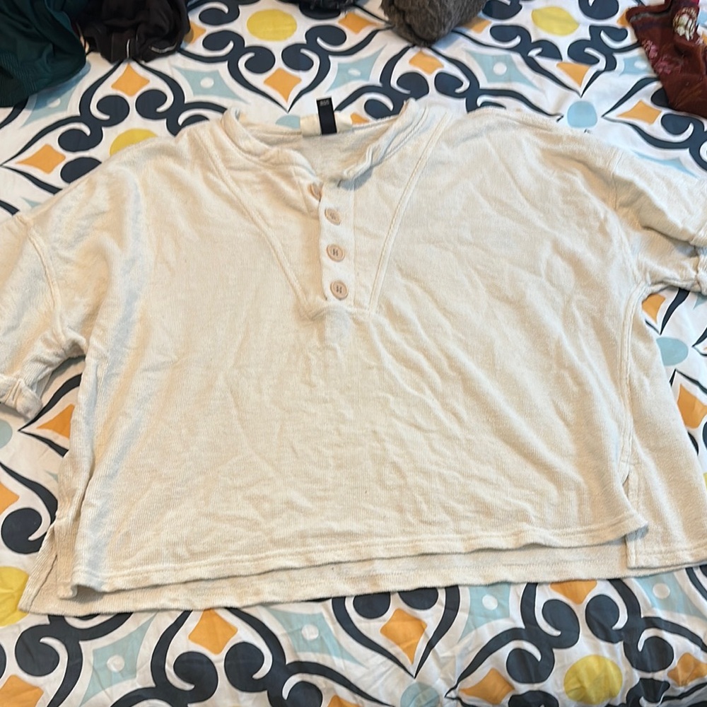 Universal Thread Cream Henley Top